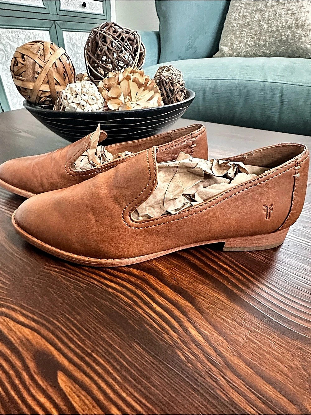 Frye VENETIAN KENZIE Leather loafers US 8.5 cognac